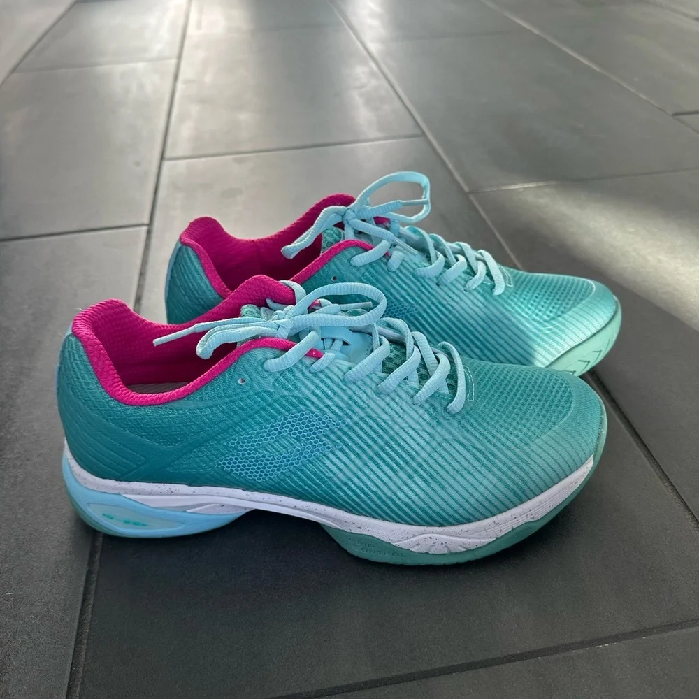 Lotto Mirage 300 III SPD Womens Tennis Shoes MSRP $110 Blue Green - Picture 2 of 6